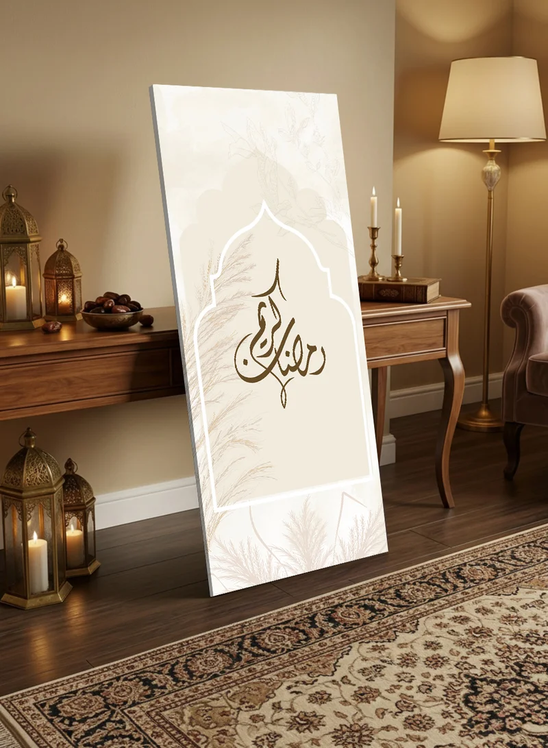 LOWHA Canvas Wall Art on Wooden Frame with Back Stand Featuring Ramadan Kareem Design
